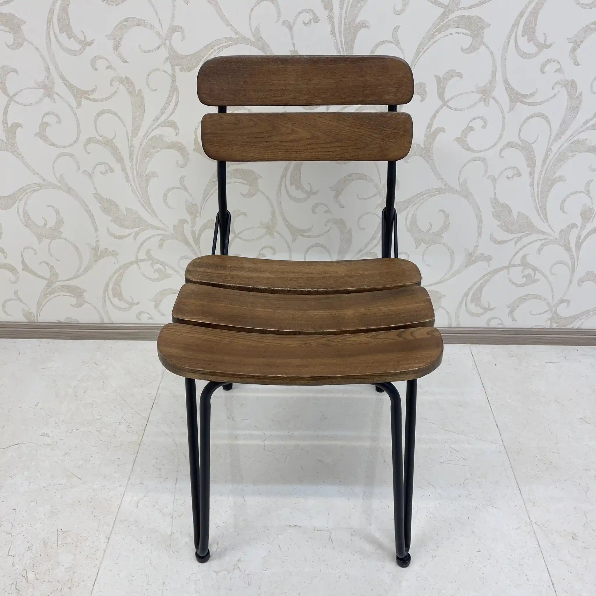 【リユース】 ヴィンテージ風ダイニングセット / 家具の大丸 / Sady 800 Table / Chain Chair / 2000年代 / アイアン楡材(ニレ) / インダストリアルデザイン