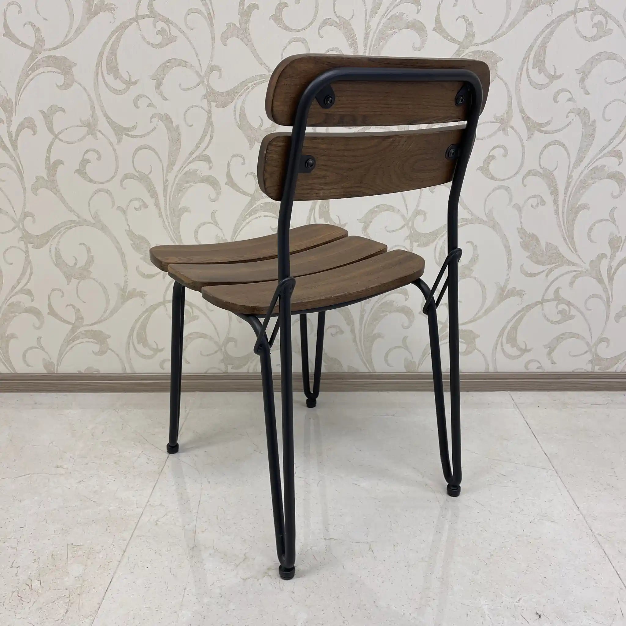 【リユース】 ヴィンテージ風ダイニングセット / 家具の大丸 / Sady 800 Table / Chain Chair / 2000年代 / アイアン楡材(ニレ) / インダストリアルデザイン