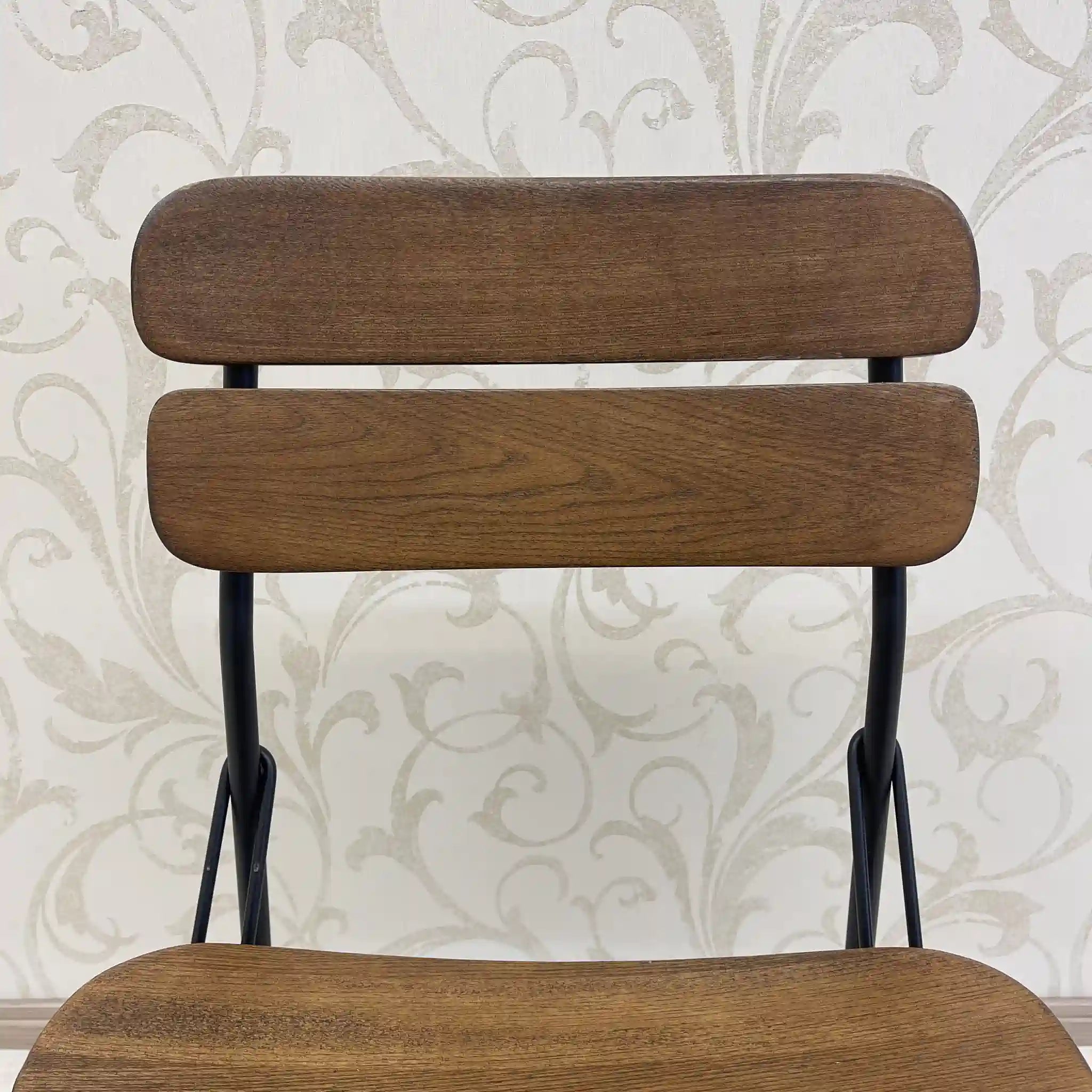 【リユース】 ヴィンテージ風ダイニングセット / 家具の大丸 / Sady 800 Table / Chain Chair / 2000年代 / アイアン楡材(ニレ) / インダストリアルデザイン