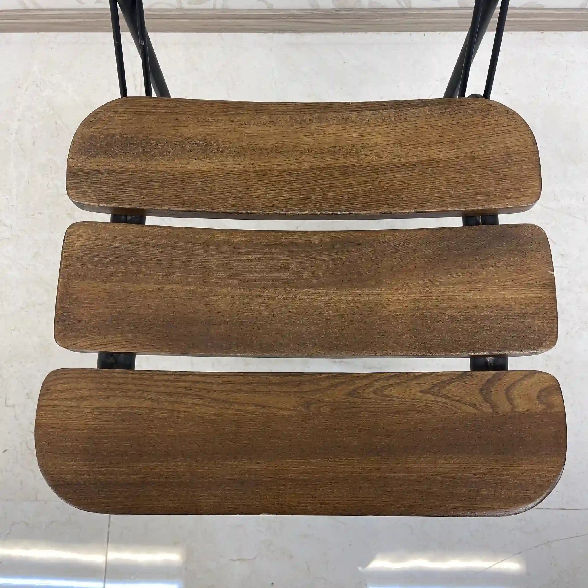 【リユース】 ヴィンテージ風ダイニングセット / 家具の大丸 / Sady 800 Table / Chain Chair / 2000年代 / アイアン楡材(ニレ) / インダストリアルデザイン