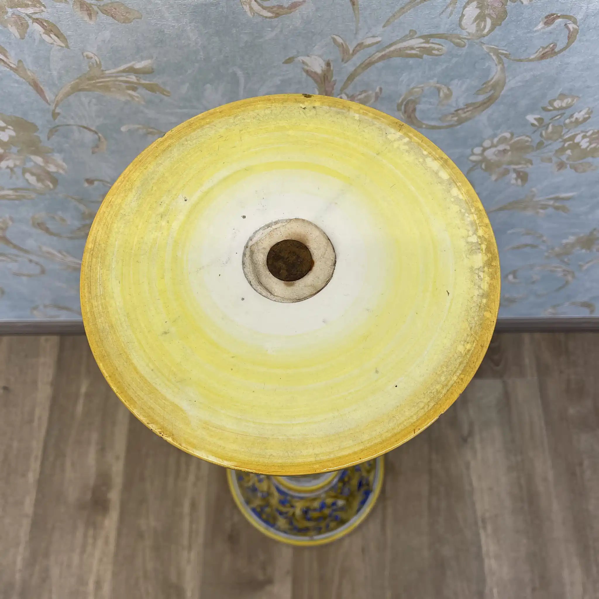 [Vintage] Flower stand / Mallorca ware / Italy / Hand painted, overglaze