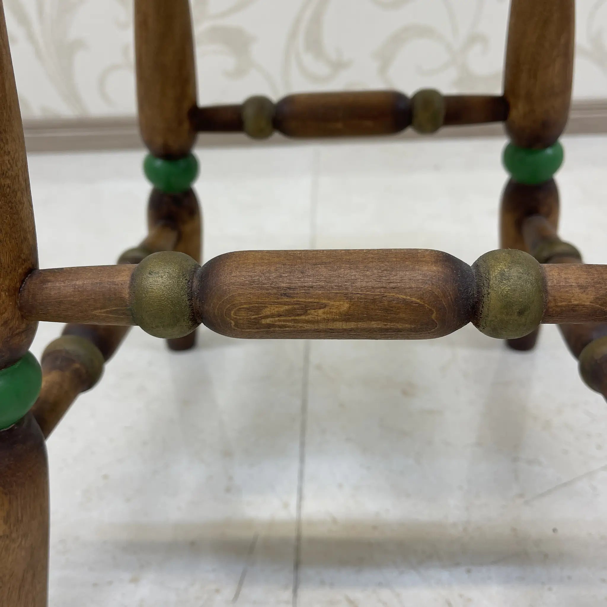 [Vintage] Stool / circa 1970s to 1980s / Beech wood / Italy / Hand painted