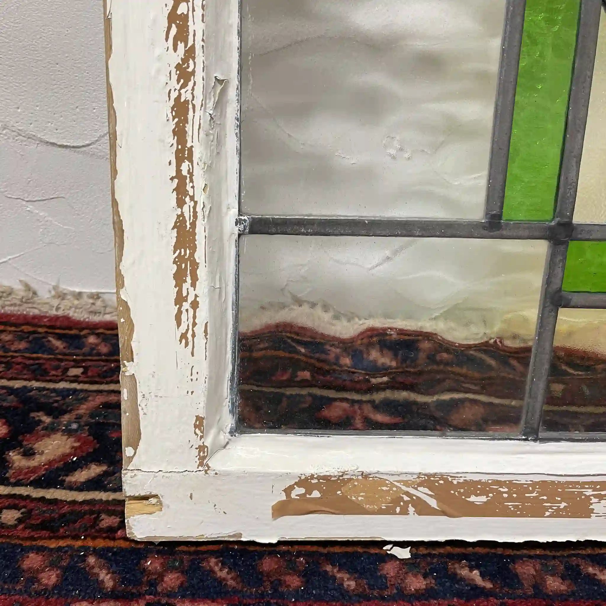 【アンティーク】 ステンドグラス / アール・デコ / 20世紀初頭 (推定) / ガラス / イギリス / テクスチャード・ガラス, 幾何学的デザイン