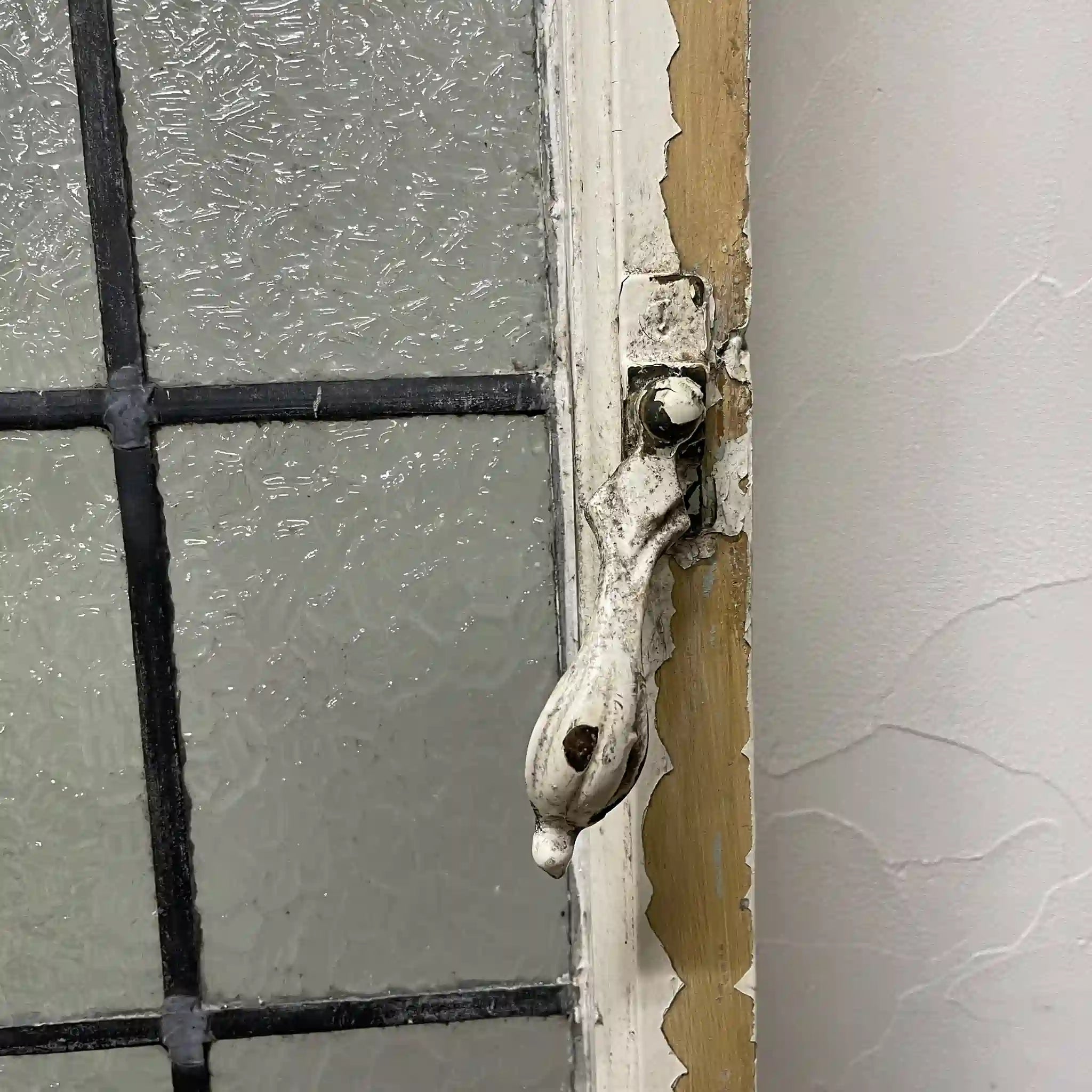 【アンティーク】 ステンドグラス / アール・ヌーヴォー / 20世紀初頭 (推定) / ガラス / イギリス / テクスチャード・ガラス, 植物モチーフ, ハンドル・ステイ付