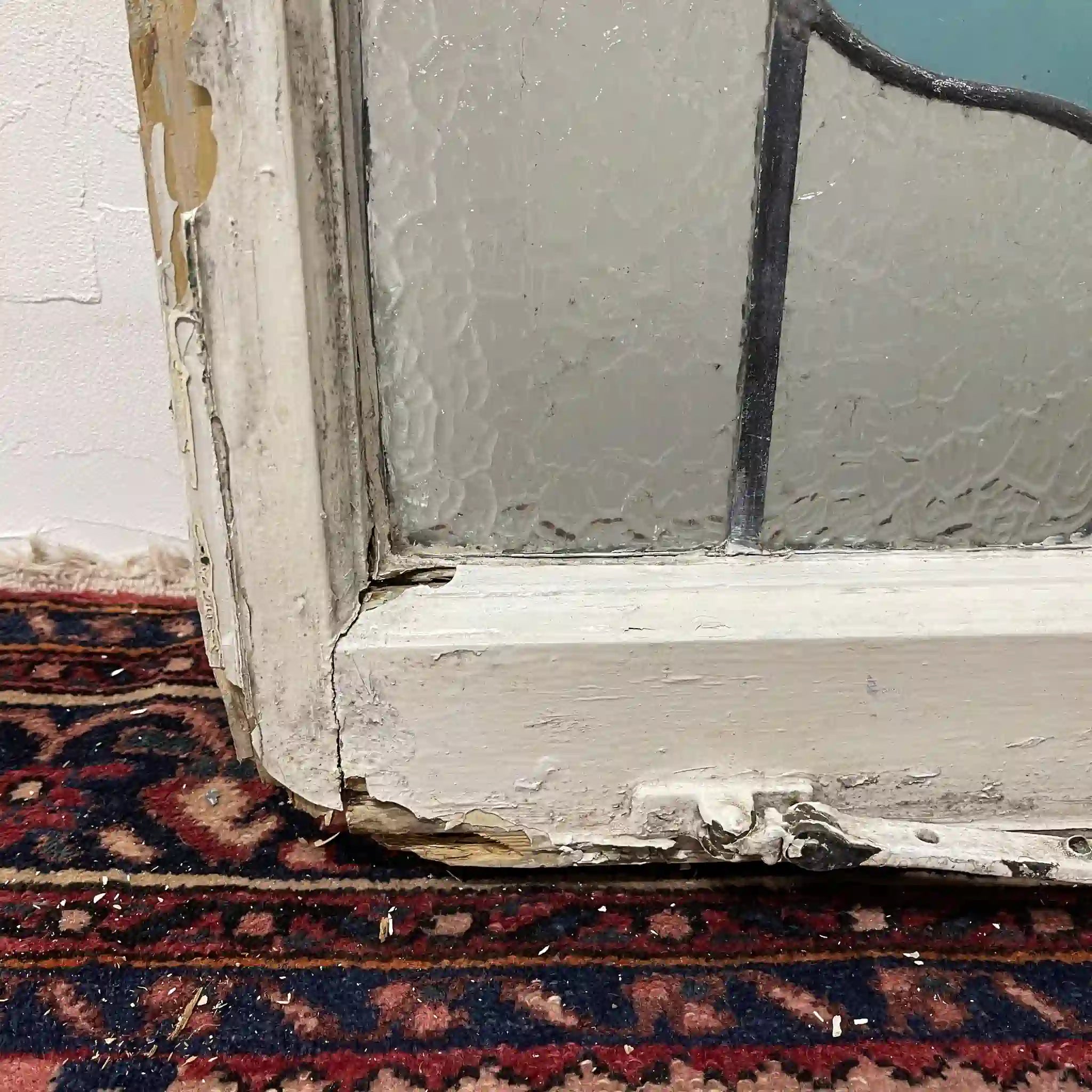 【アンティーク】 ステンドグラス / アール・ヌーヴォー / 20世紀初頭 (推定) / ガラス / イギリス / テクスチャード・ガラス, 植物モチーフ, ハンドル・ステイ付