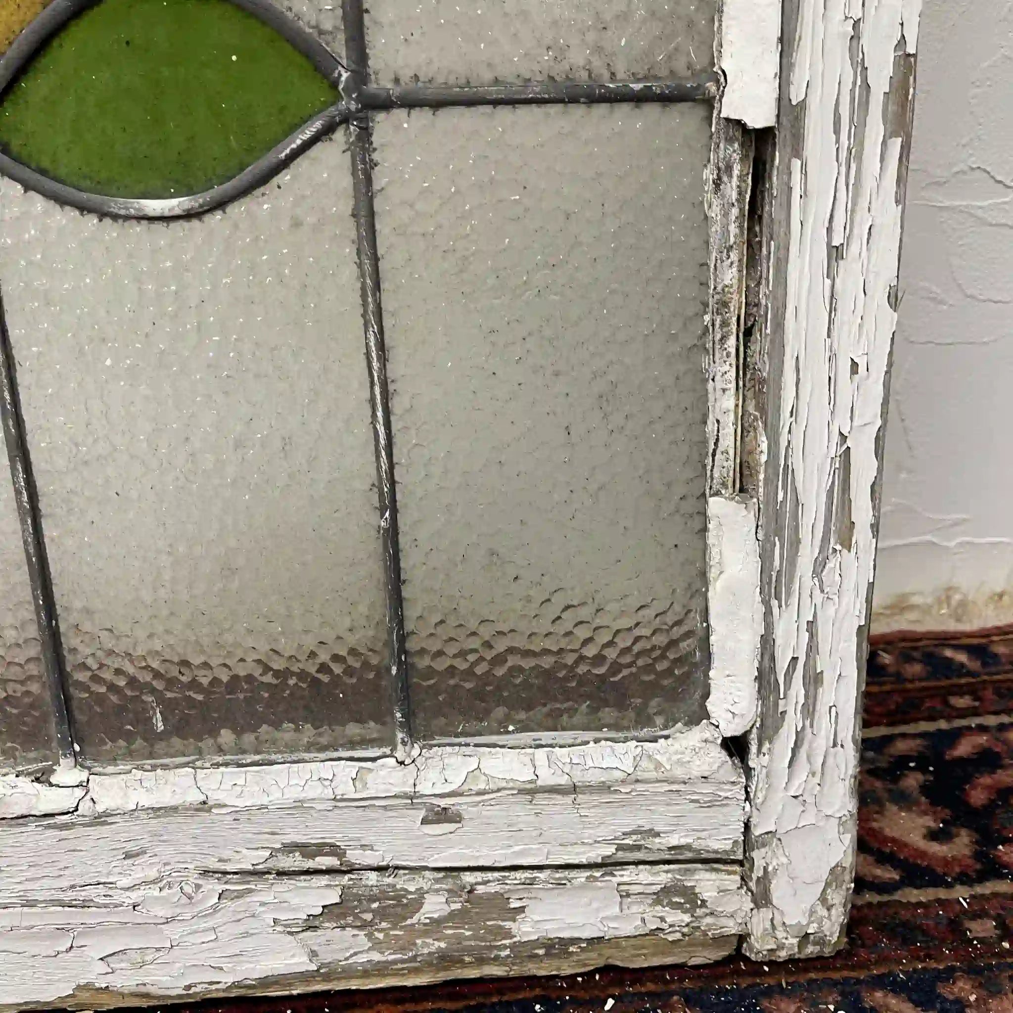 【アンティーク】 ステンドグラス / アール・ヌーヴォー / 20世紀初頭 (推定) / ガラス / イギリス / テクスチャード・ガラス, チューリップモチーフ