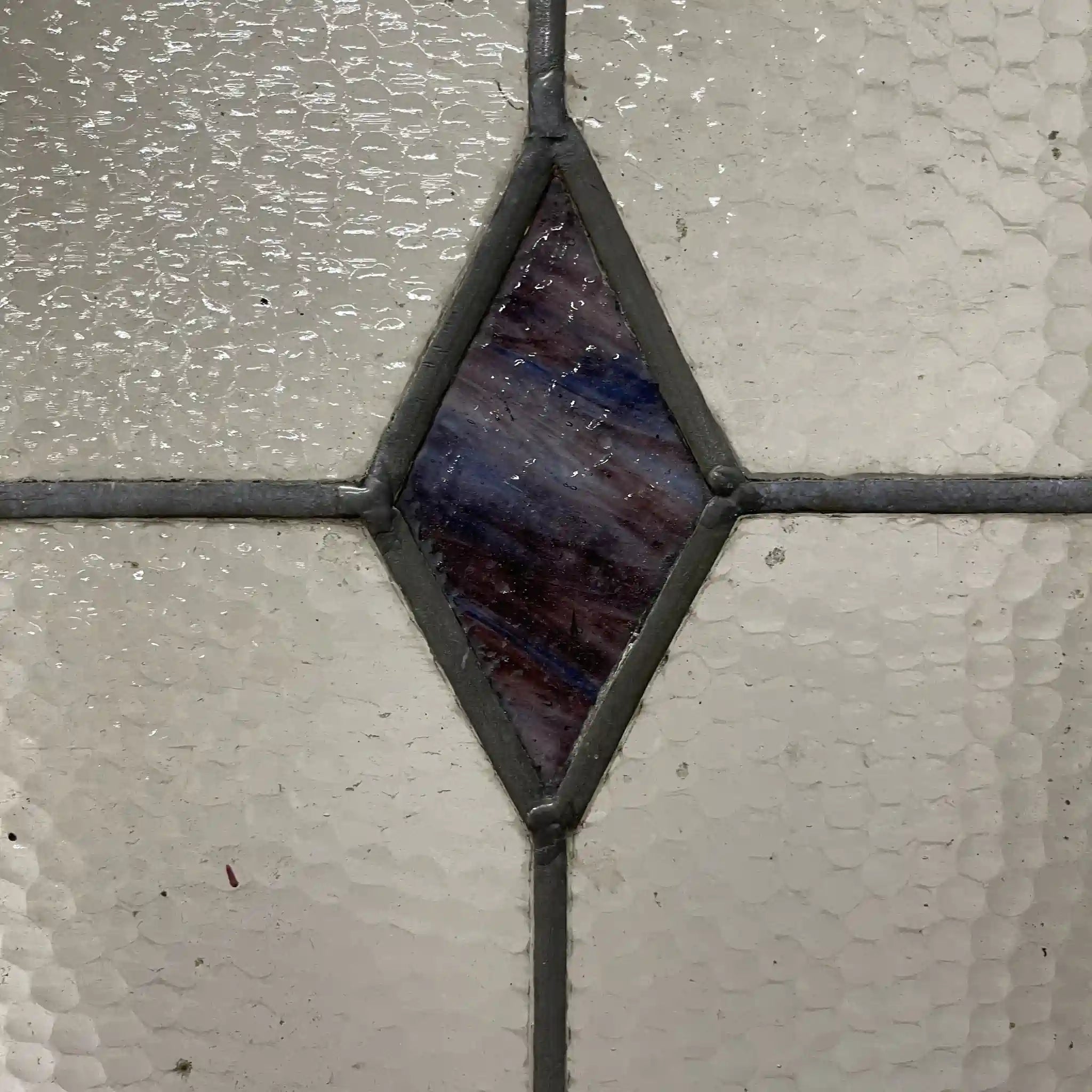 [Antique] Stained glass / Art Nouveau / Early 20th century (estimated) / Glass / England / Textured glass, tulip motif