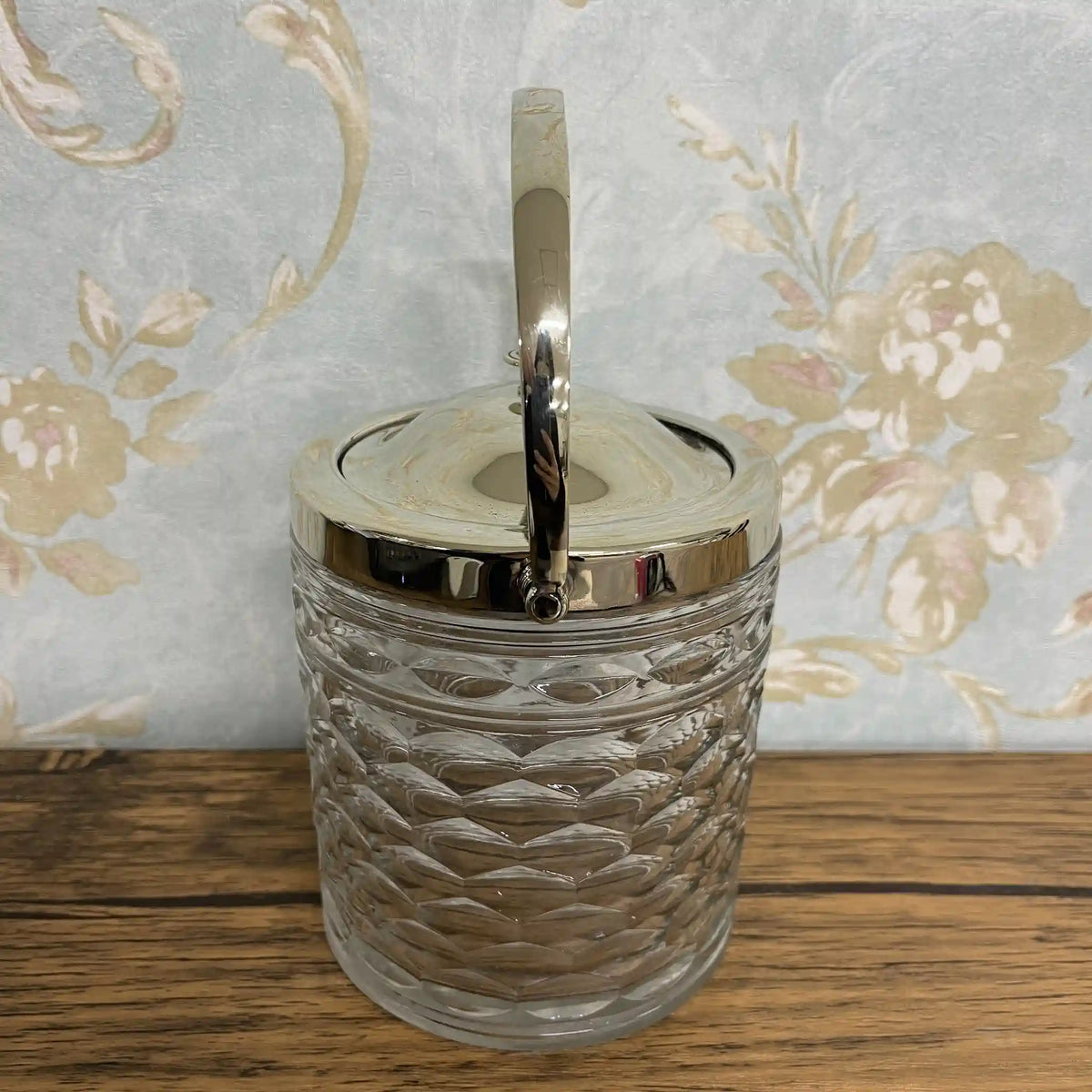 Biscuit jar / 1970s / Glass / England / Glass container, accessory case, display, cafe / [Vintage]