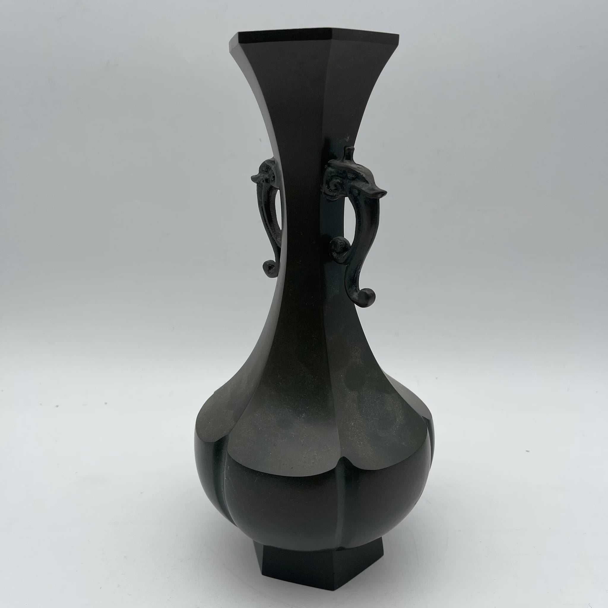 [Reuse] Vase / Takaoka copperware (estimated) / Bronze / Japan / Double ear decoration, bronze casting