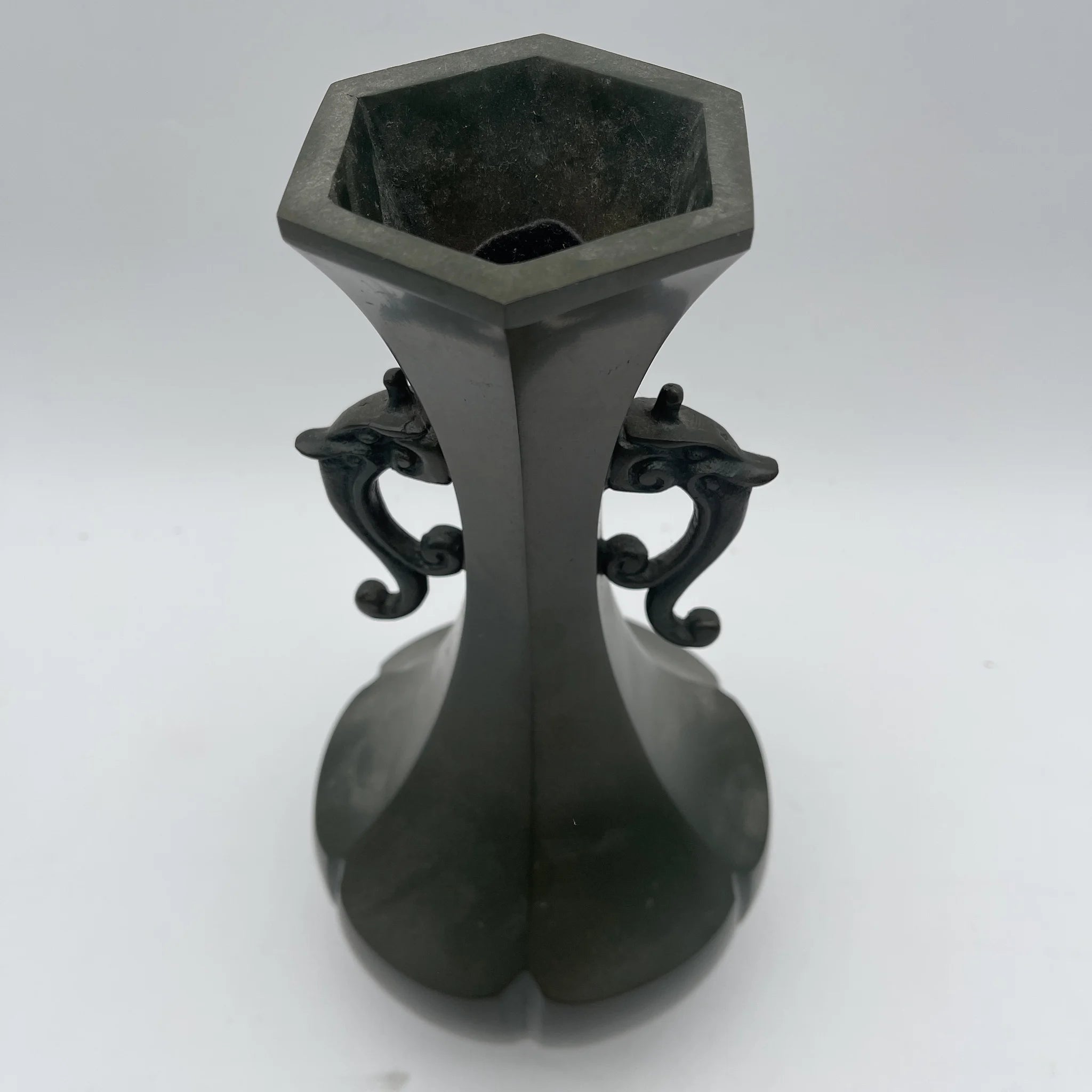 [Reuse] Vase / Takaoka copperware (estimated) / Bronze / Japan / Double ear decoration, bronze casting