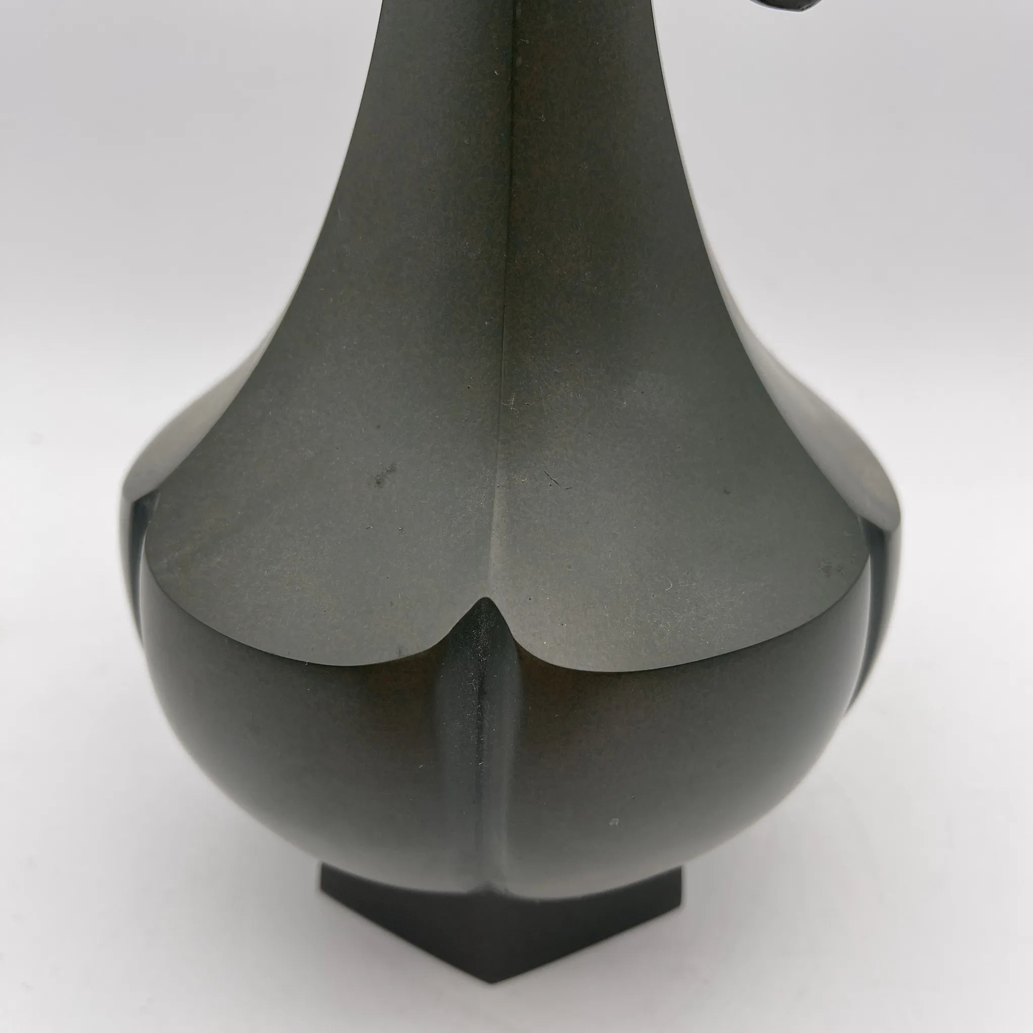 [Reuse] Vase / Takaoka copperware (estimated) / Bronze / Japan / Double ear decoration, bronze casting