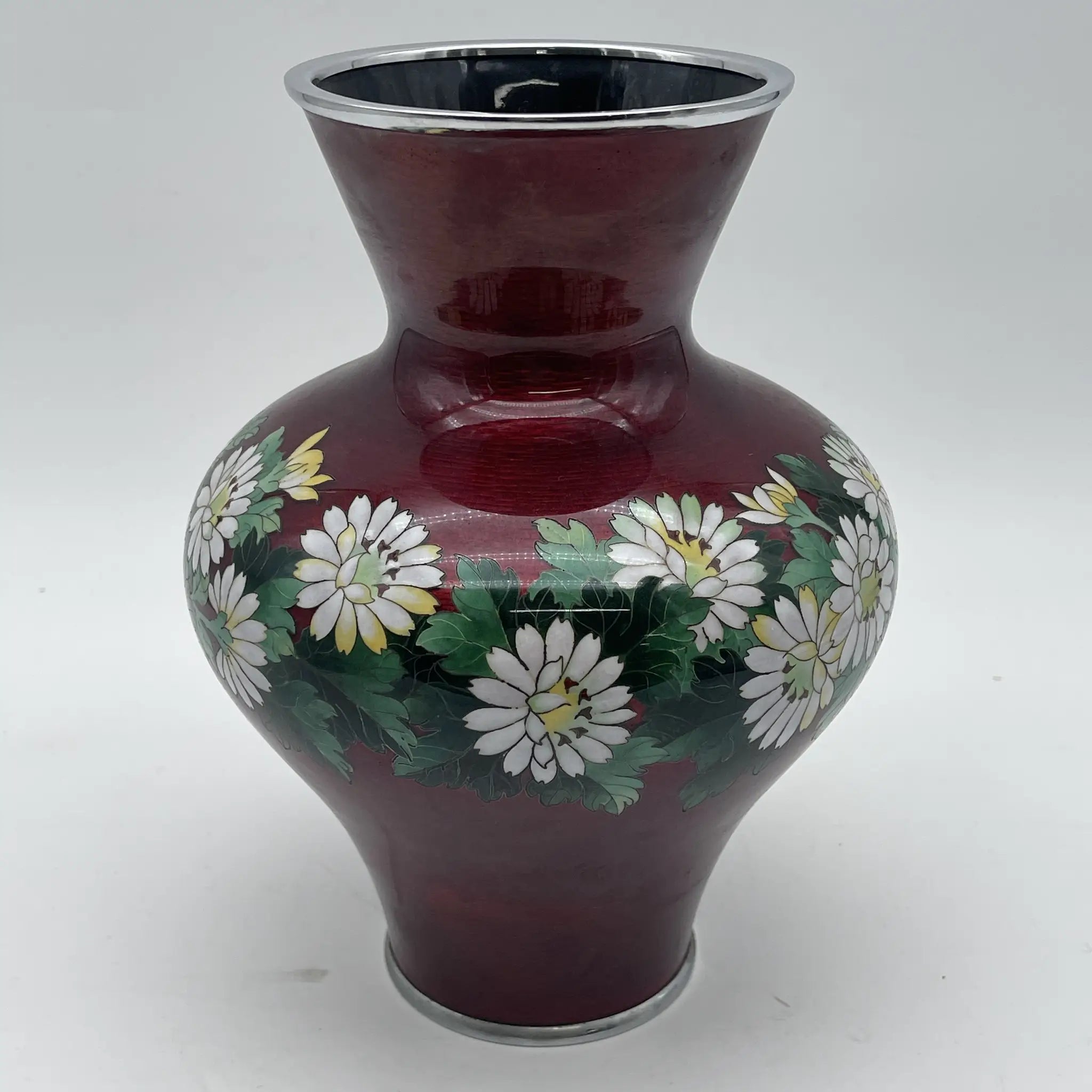 【リユース】 花瓶 / 七宝焼 / ガラス釉 / 日本 / 有線七宝, 銀線細工, ぼかし釉