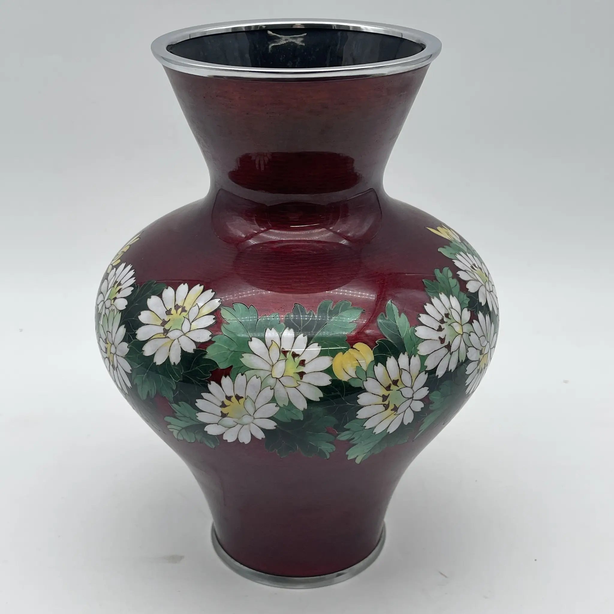 【リユース】 花瓶 / 七宝焼 / ガラス釉 / 日本 / 有線七宝, 銀線細工, ぼかし釉