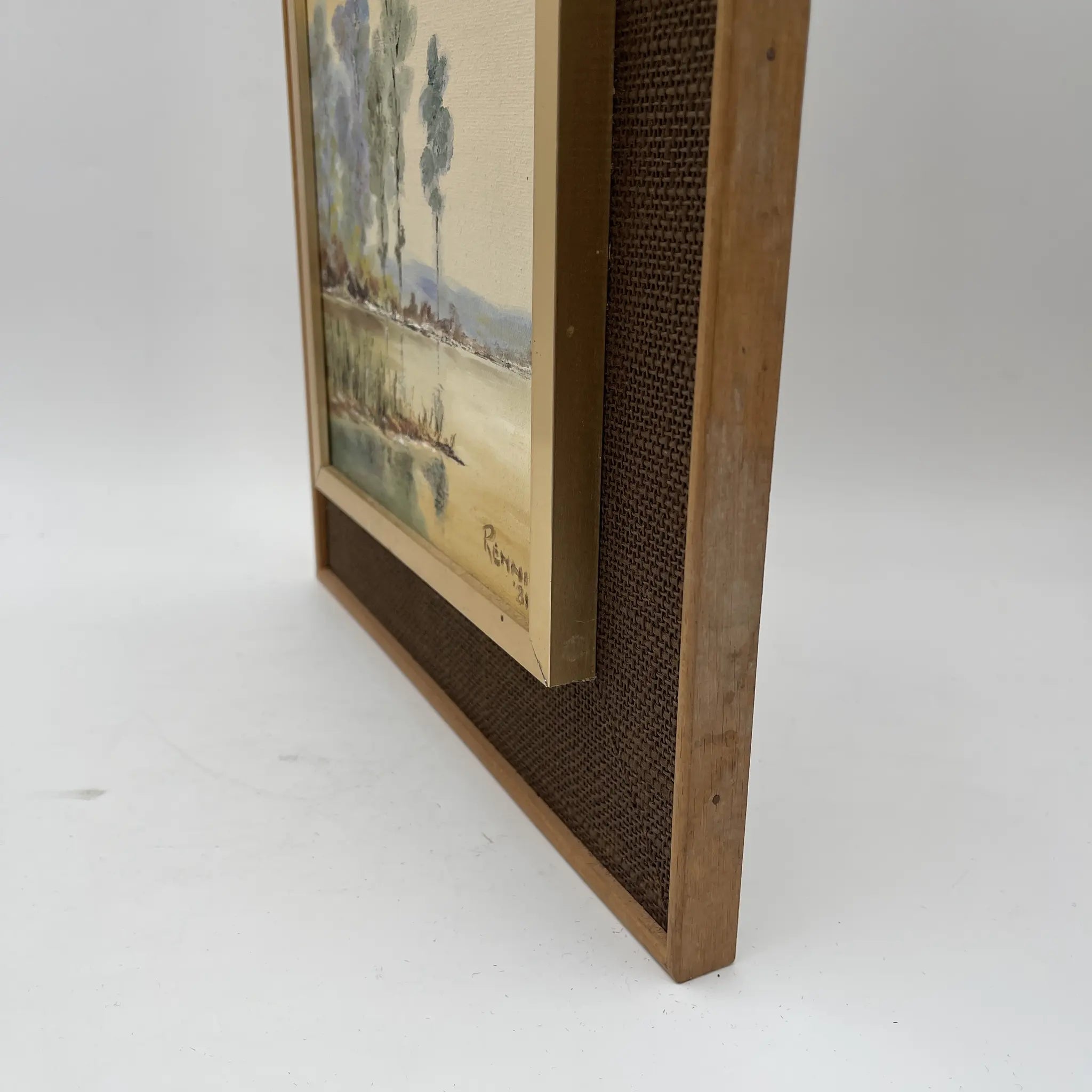 [Vintage] Oil painting / F. E. Reynolds / "Reflections" / 1981 / Canvas / England / Subject: Loire Valley