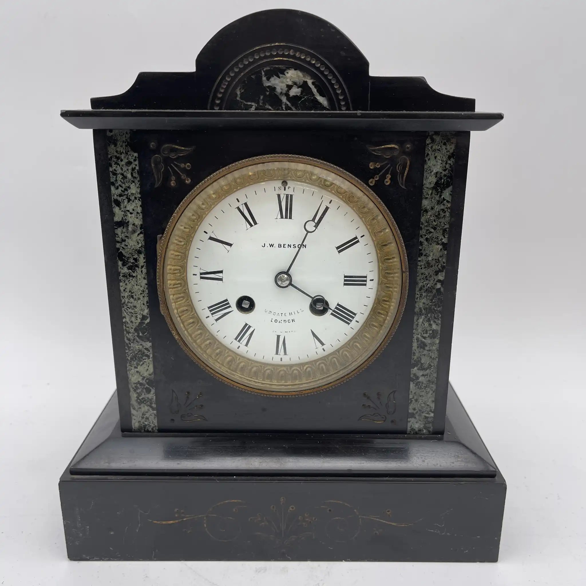 【ビンテージ】 マントルクロック / J.W. Benson, London / 大理石 / イギリス